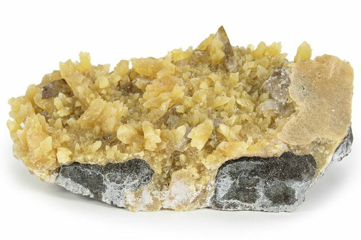 Honey Colored Barite Crystals on Fluorescent Calcite - Elk Creek #240831